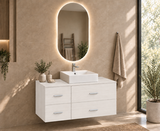 Mueble de baño PAROS en Blanco Nórdico con lavabo Libra