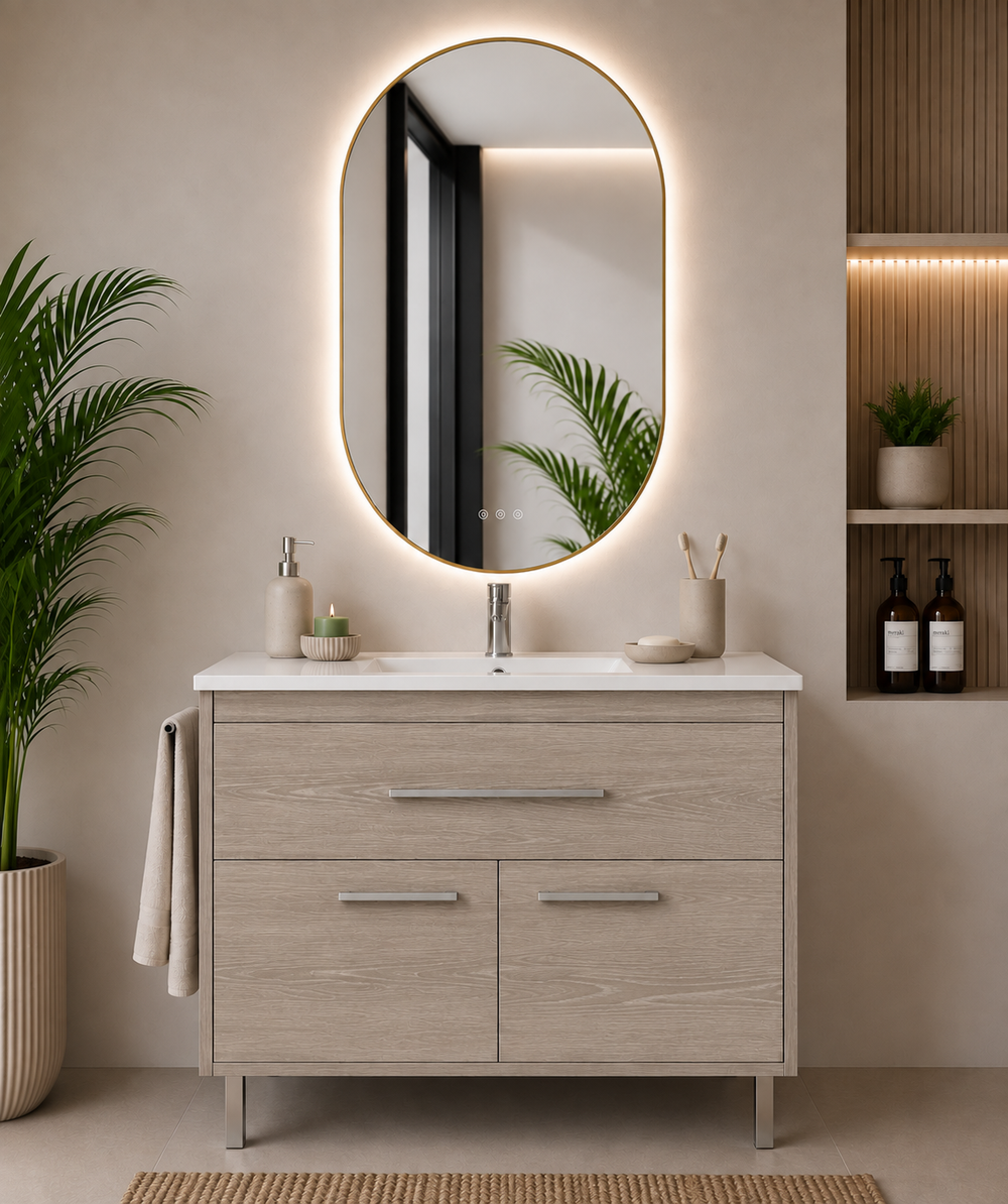 Badrumsmöbel BAHIA med handfat · Ek Smoky
