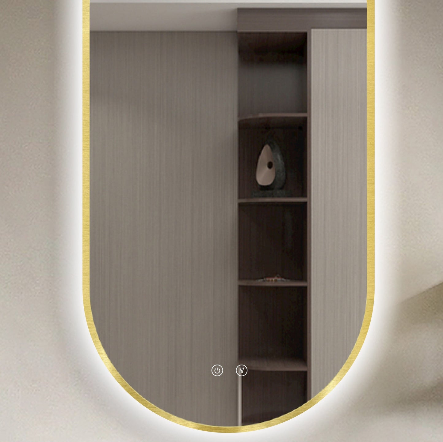 LED-spegel Selene Gold & Black