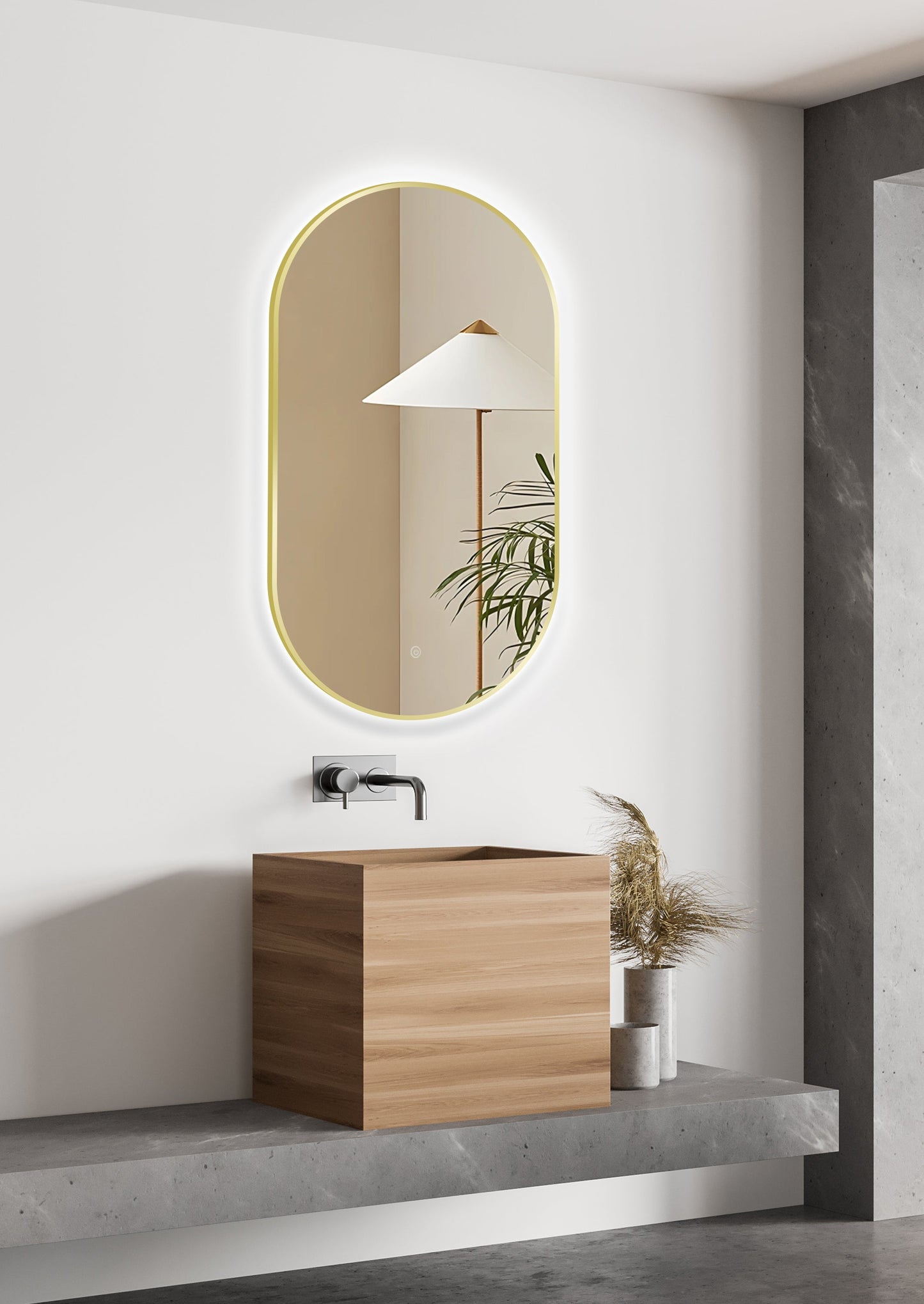LED-spegel Selene svart