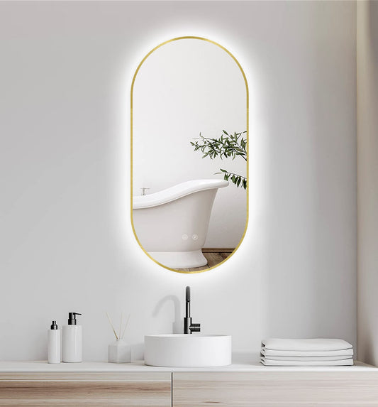 LED-spegel Selene Gold & Black