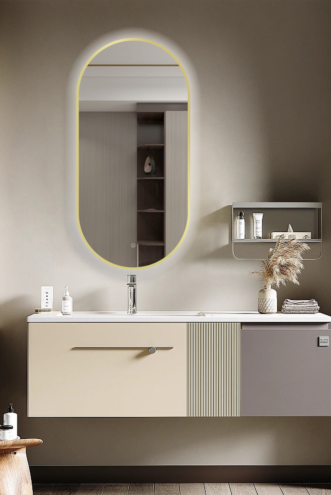 LED-spegel Selene svart