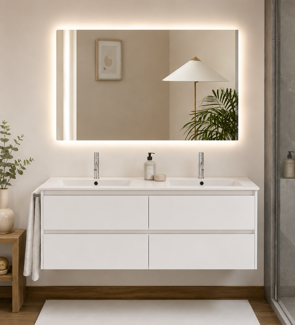 Badrumsmöbel IBIZA QUATTRO · Högblank vit